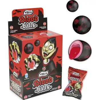 Žvýkačka Žvýkačky VIDAL 5 g BLOOD BALLS (balení 200 ks) - VÝPRODEJ !!! DMT: 4/2024 (žvýkačka oči - žvýkačky s tekutou náplní / jednotlivě balené / balení box 200 ks)
