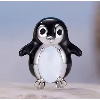 Přívěsek For Silver Roztomilý korálek ve tvaru tučňáka - Stříbro 925