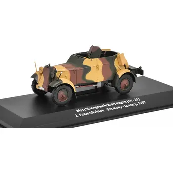 autíčko DeAgostini Maschinengewehrkraftwagen Kfz.13 1937 1:43 - časopis Samochody Wojskowe s modelem #49 Maschinengewehrkraftwagen Kfz.13 1 Panzerdevision Germany 1937 - kovový model auta
