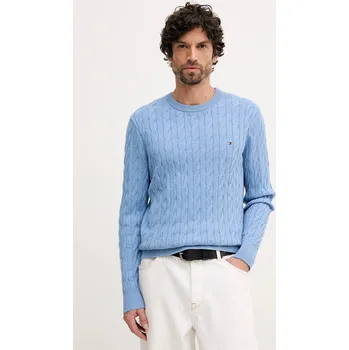 Pánský svetr Bavlněný svetr Tommy Hilfiger MW0MW33132 modrá 50A, vel. S