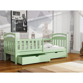 Dětská postel Dětská postel s úložným prostorem Kubuš 2 Barva dřeva: Zelená, Rozměry: 80x180