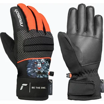 Dětské lyžařské rukavice Reusch Warrior R-Tex XT Junior black/silver/fluorescent red