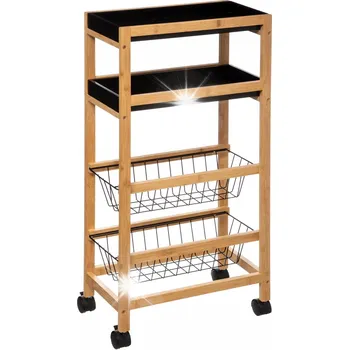 Servírovací stolek Servírovací vozík Blackwood černý bambus