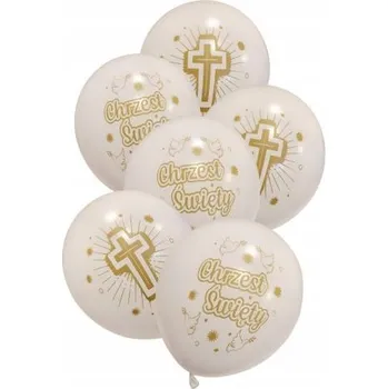 Balónek Balónky KŘEST SVATÝ 6 Ks Zlaté 30cm