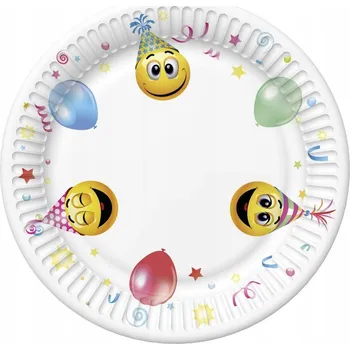 Talíř Papírové talíře Smiley Icons&Balloons 8 ks 22,7 cm