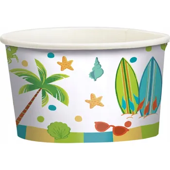Party nádobí Kelímky na zmrzlinu Surf Party 270ml 8ks Havajské