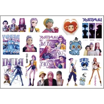 Odstranitelné tetování Dětské dočasné tetování - KPOP DEMON HUNTERS - KPOP LOVKYNĚ DÉMONŮ (E) (Značka: TAKARA TOMY)