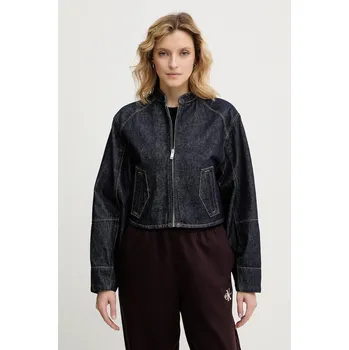 Pánská větrovka Džínová bunda Calvin Klein Jeans černá barva, přechodná, LV047E731G 99J, vel. S