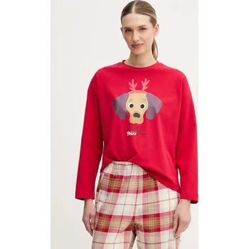 Pánská móda Pyžamové tričko s dlouhým rukávem United Colors of Benetton 3DKE3M07Y červená 33X, vel. XS