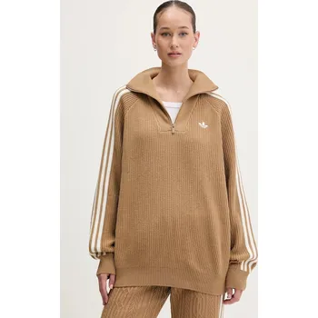 Dámský svetr Svetr adidas Originals Funnel KS7787 hnědá 82A, vel. M