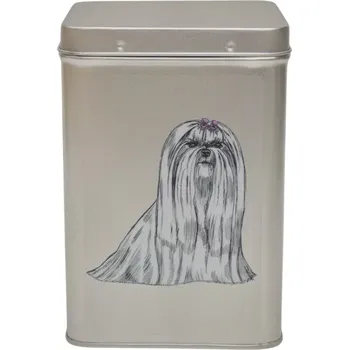 Dóza na potraviny Plechová dóza - maltézský psík (objem 1,5 l)
