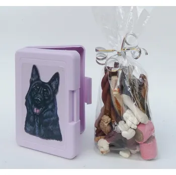 Chovatelství Německý ovčák černý - svačinový box s pamlsky pro psy (20 ks pamlsků)