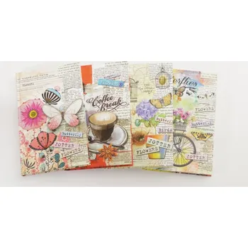 Blok Designová záznamní kniha Fresh, tvrdé desky, A6, 80ls, úzká linka, 70g - mix motivů 3