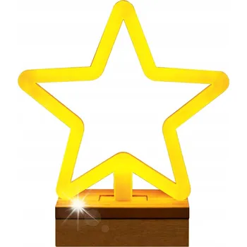 Vánoční dekorace NEONOVÁ LED BETLÉMSKÁ HVĚZDA NA PODSTAVCI NOČNÍ LAMPA VÁNOČNÍ DEKORACE