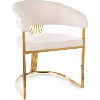 Jídelní křeslo Crown Velvet světle béžové/zlaté
