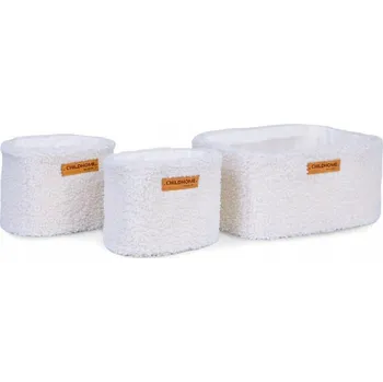 Úložný box Childhome Závěsné univerzální úložné boxy - sada 3 ks Teddy Off-White