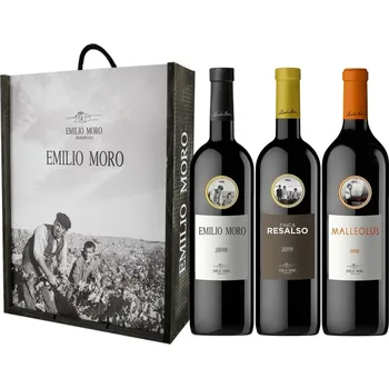 Víno Dřevěný box s červenými víny Emilio Moro suché červené 14,5% 0,75 l (dřevěný box)