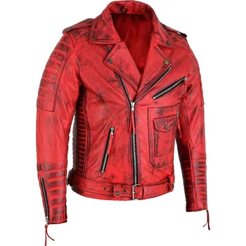 Moto bunda Red Alert – kožená bunda s duchem svobody - S