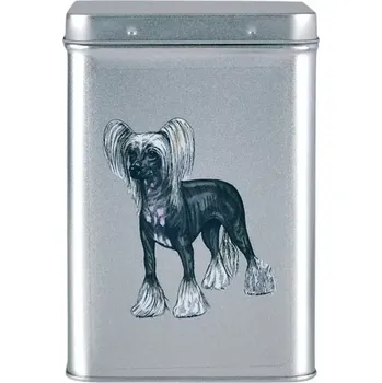 Dóza na potraviny Plechová dóza - čínský chocholatý pes / naháč (objem 1,5 l)