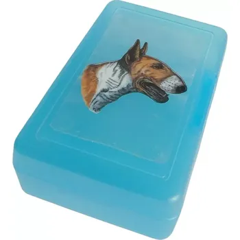 Dóza na potraviny Bulteriér zlatobílý - plastový box (objem 0,9 l / 1,2 l)