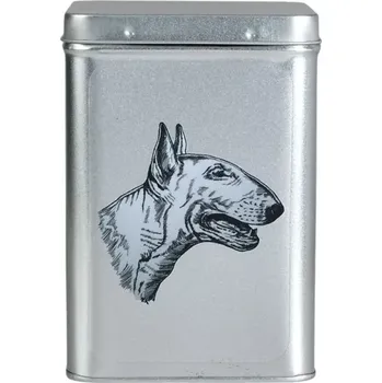 Dóza na potraviny Plechová dóza - bulteriér bílý (objem 1,5 l)