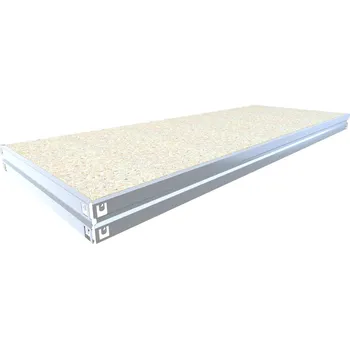 Dílenský regál Biedrax Samostatné patro k velkému regálu Biedrax, 60 x 160 cm - pozink/JSD 10 mm, 400 kg/pol.