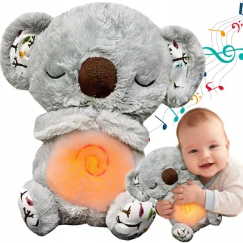 plyšák Plyšový Mazlíček Přítulníček se zvukem a světlem NawiToys Koala 30 cm šedá