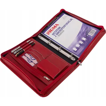 Pořadač/Aktovka A4 BWS07 PRAVÁ KŮŽE červená