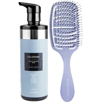 Barva na vlasy Semi-permanentní regenerační maska Kléral System Colorama Dark Grey - 500 ml, tmavě šedá + kartáč zdarma + dárek zdarma