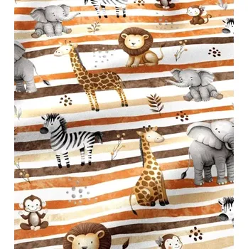 Bavlněná látka safari na hnědých proužcích | RTex