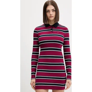Dámské šaty Šaty Tommy Jeans DW0DW21901 burgundské 93A, vel. XL