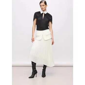 Dámská sukně Sukně Karl Lagerfeld Studio bílá barva, midi, áčková, A4W12026 00X, vel. 36