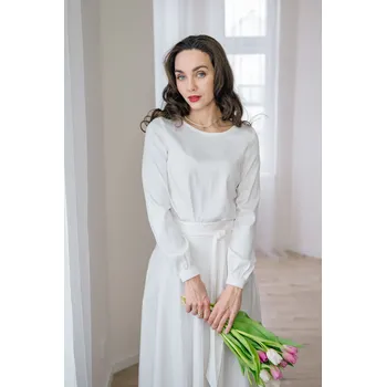 Dámská halenka Slavnostní halenka Lila bílá Velikost: XS