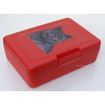 Dóza na potraviny Plastový box - britská kočka (objem 0,9 l / 1,2 l)