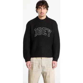 Pánský svetr Svetr OBEY Collegiate Sweater Black Multi L