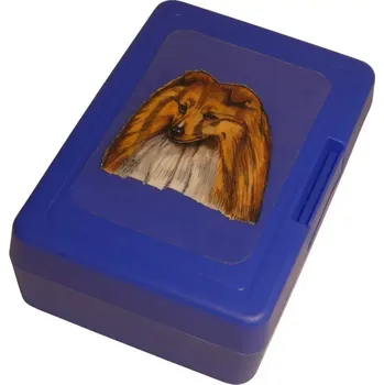 Dóza na potraviny Šeltie zlatobílá - plastový box (objem 0,9 l / 1,2 l)