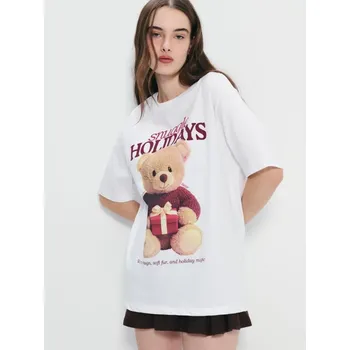 Dámská móda Vánoční tričko - XS - House - bílý - 662GV-00X