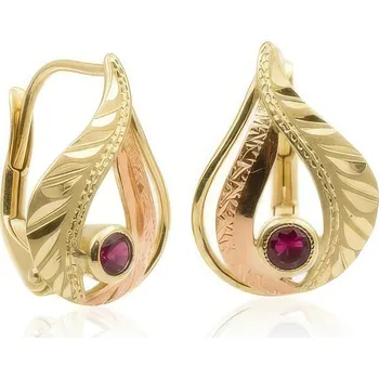 Náušnice ŠPERKY-NM, Zlaté náušnice s rubínem 2518