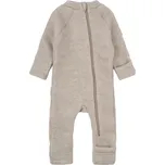 MIKK-LINE Merino overal na zip bez kapuce - béžový Melange Offwhite - Velikost: 62 Béžová 62