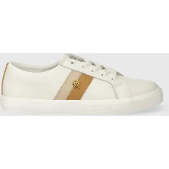 Pánské tenisky Kožené tenisky Lauren Ralph Lauren Janson II bílá barva, 80292500000000000 802925365001.100 00X, EUR 36