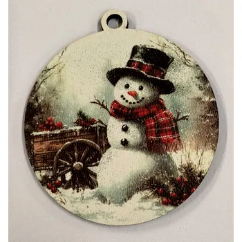Vánoční dekorace Vánoční výřez baňka - vánoční obrázek - Sněhulák č.7