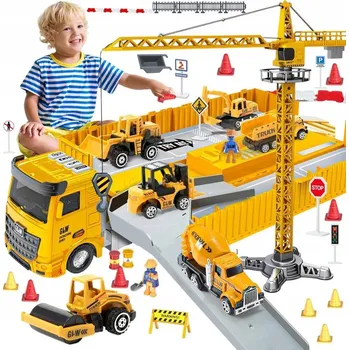 autíčko AUTO PRO DĚTI NÁKLADNÍ AUTOPŘEPRAVNÍK AUTO TIR VELKÁ SADA AUTÍČKA JEŘÁB