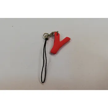 Fimo přívěsek na mobil - písmeno "Y" červený