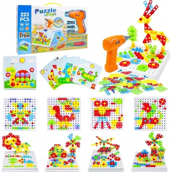 ostatní stavebnice STAVEBNICE Šroubovák a šroubky 3D SADA 223 dílků