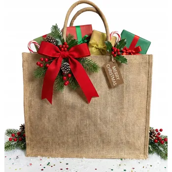 Nákupní taška Jutová taška Shopper Laminovaná EKO Velká 42x36 cm