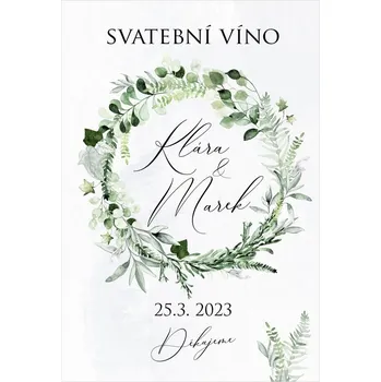 Svatební dekorace Etiketa na svatební víno 287