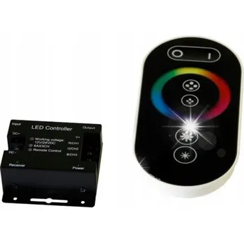 LED páska Ovladač pro LED RGB pásky, dotykový, s mnoha funkcemi, černý