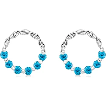 Náušnice Snow Blue Topaz - stříbrné náušnice s modrým topazem