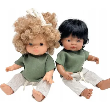 Doplněk pro panenku Zelená halenka a kalhoty s proužky pro panenku Miniland 38 Cm a Paola Reina