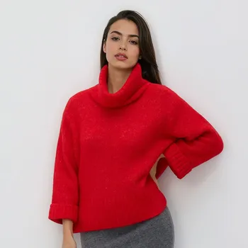 Dámský svetr Reserved - Svetr s rolákem - červená - 037GS-33X - 037GS-33X-S